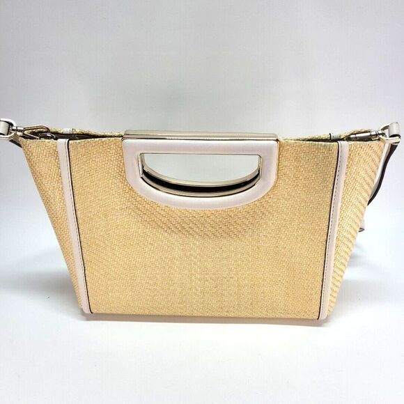 kate spade Alexia Straw Crossbody Clutch White Handbag 12"x8" Retired Cottage - Picture 8 of 16